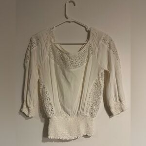 Chic Cream Lace Women's Blouse